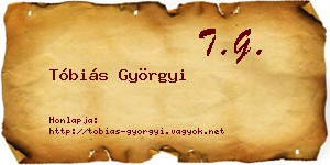 Tóbiás Györgyi névjegykártya